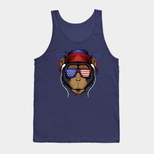 Monkey America flag Tank Top